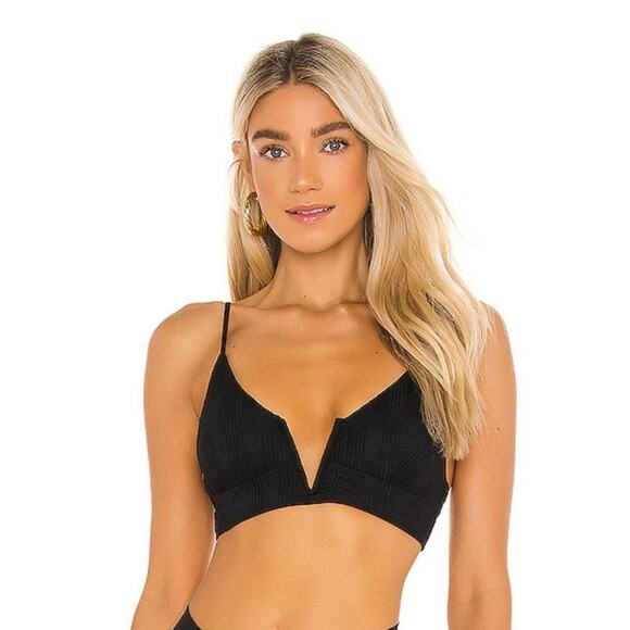 L*Space Siren Bikini Top in Black Size DD NWT Wired V - Picture 1 of 6